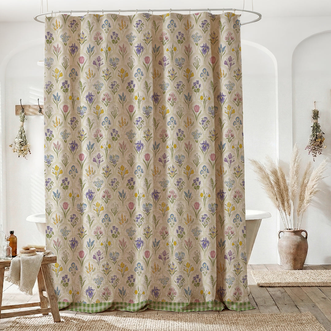 Blomsterbrodert dusjforheng Skanto