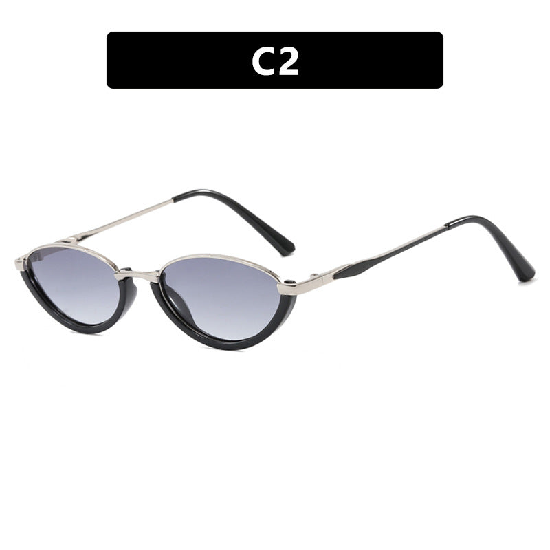 Dame moter Cat-Eye solbriller med to-farget ramme og UV-beskyttelse Skanto