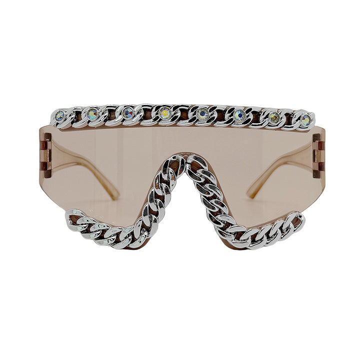 Dame Fashion-solbrille med glamorøse krystallornamenter Skanto
