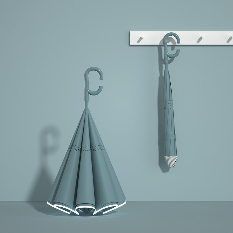 Dame automatisk sammenleggbare paraply med ergonomisk design og sterke vindmotstands elementer Skanto