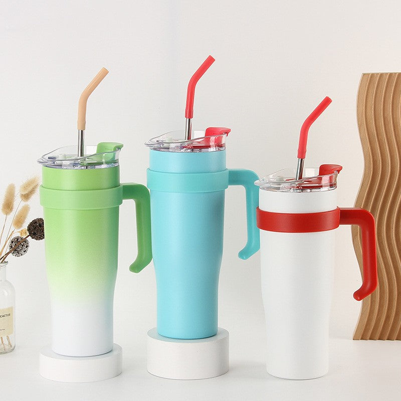 Dame isolasjonsbecher med sugerør og ergonomisk grep Skanto