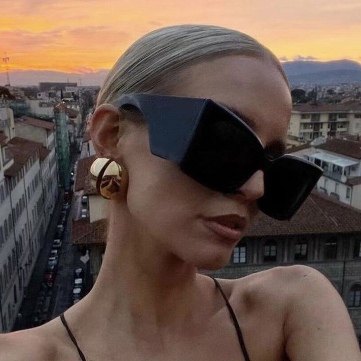 Dame oversized solbriller med stilig katteramsdesign Skanto