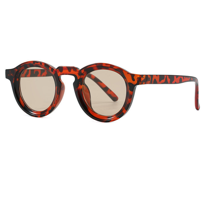 Damer fashionable runde solbriller med transparent ramme og UV-beskyttelse Skanto