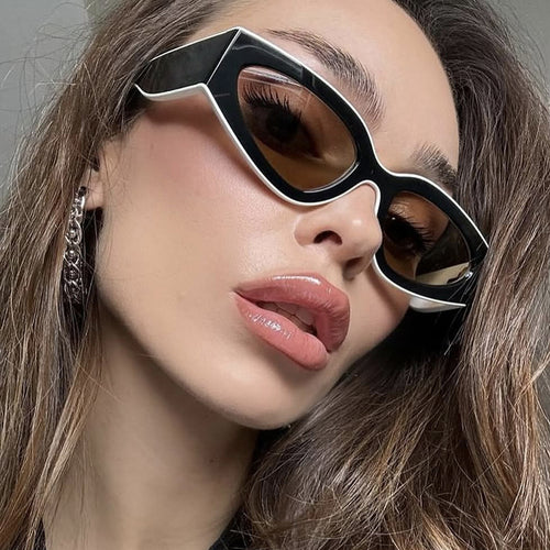 Dame Cat-Eye solbriller med ekstravagant design og beskyttende UV-filter Skanto