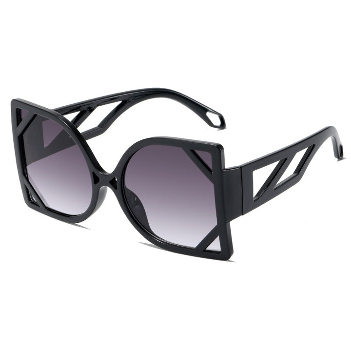 Dame geometrisk solbrille med eksklusiv design og UV-beskyttelse Skanto