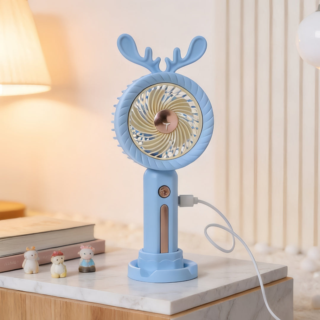Dame Bærbar Håndvifte med Kreativ Gevirdesign Skanto