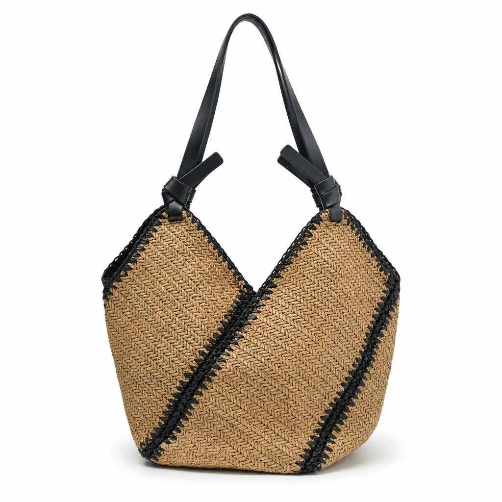 Trendete og Håndlagde Tote Bag i Naturlig Materiale Skanto