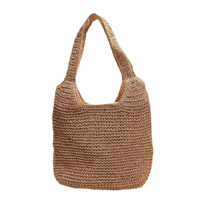 Romslig og Håndlaget Bast Tote Bag med Komfortabel Skulderrem Skanto