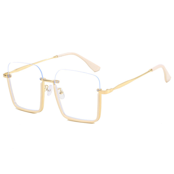 Dame oversized solbrille med elegant geometrisk ramme Skanto