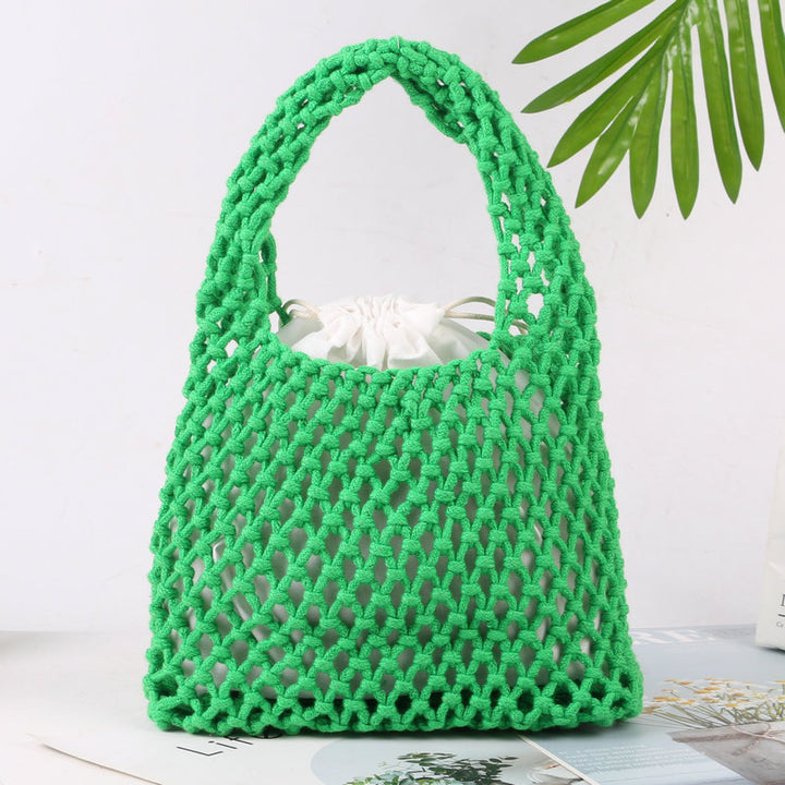 Håndknutet totebag i naturlig bomull Skanto