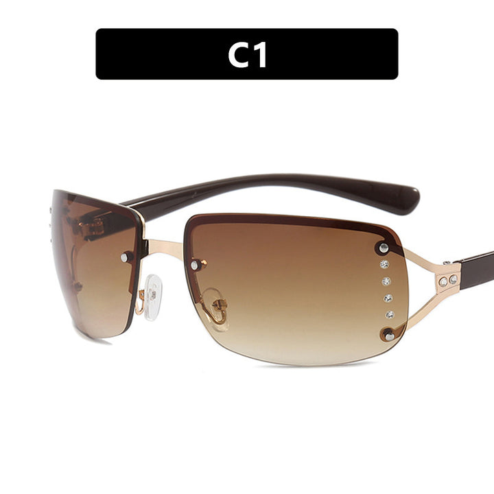 Dame futuristisk, slank Shield-solbrille Skanto