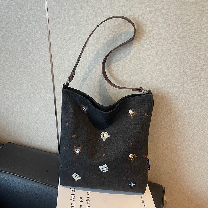 Morsom brodert karakter skole ryggsekk bag