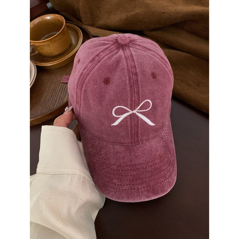 Kvinnemers Brodert Sløyfe Detalj Justerbar Baseball Caps Skanto