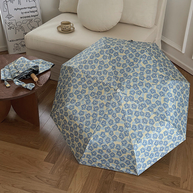 Dame Faltbar Regnparaply med elegant blomsterdesign Skanto