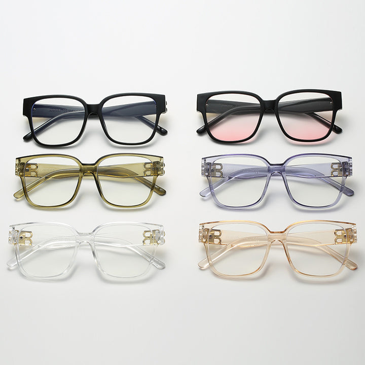 Dame fashionable firkantet solbrille med elegant logo Skanto