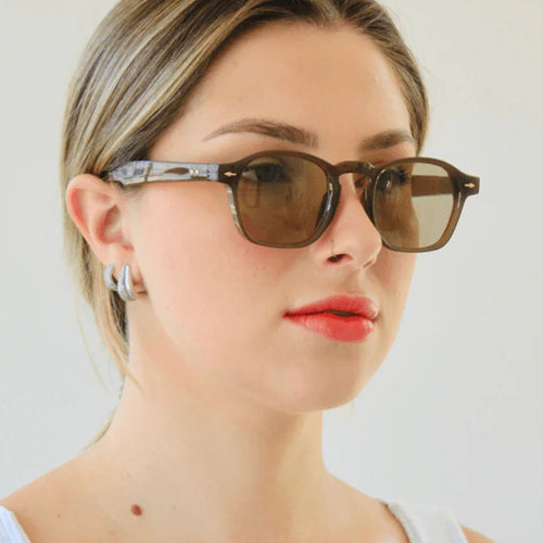 Dame moteriktig rektangulær brille med transparent ramme Skanto