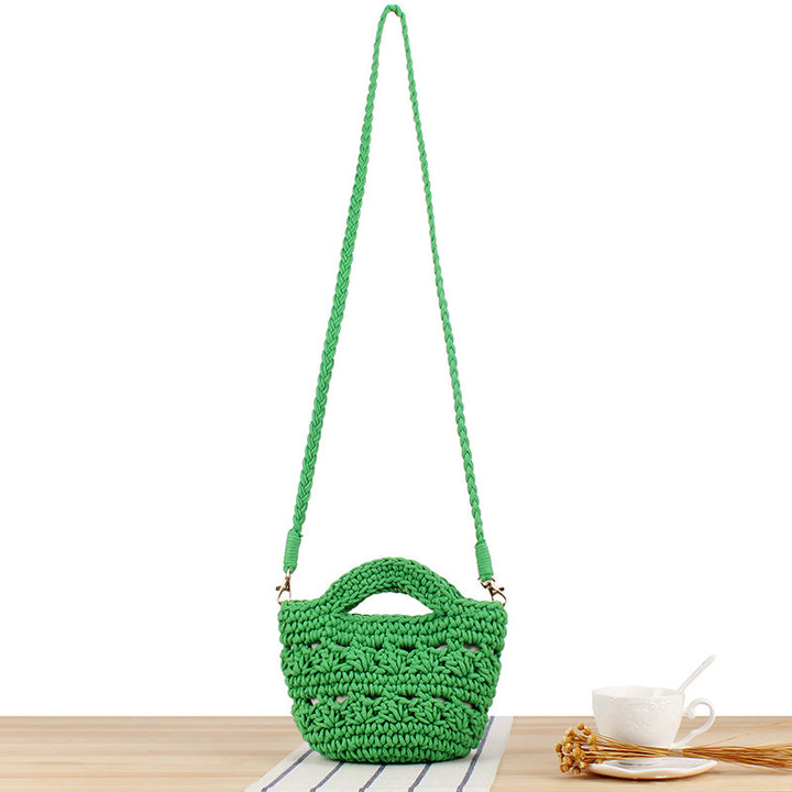 Lekker Makramee Crossbody Bag med Flettet Håndtak Skanto