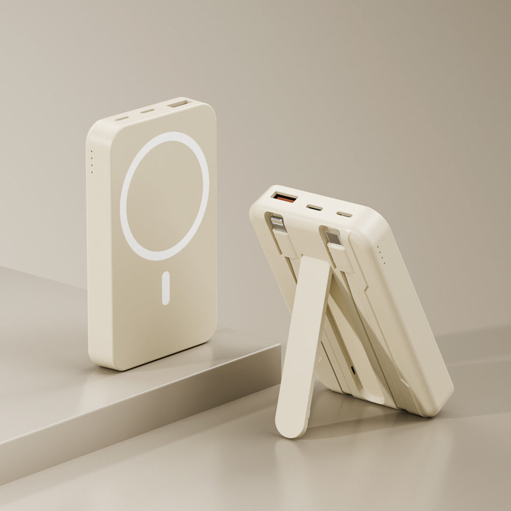Powerbank med integrert stativ og hurtigladingsfunksjon Skanto