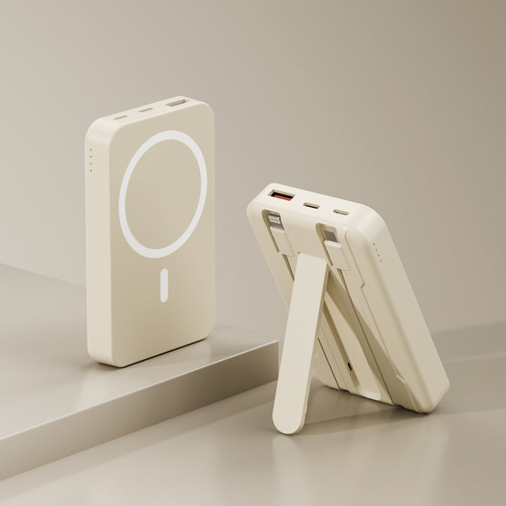 Powerbank med integrert stativ og hurtigladingsfunksjon Skanto