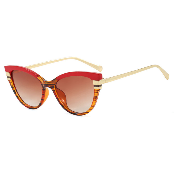 Damer Cat-Eye solbrille med elegante metallakenter Skanto