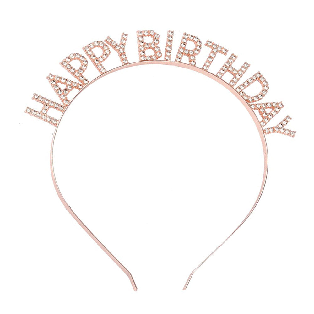 Dame Glitrende Hårbånd med "Happy Birthday" Påskrift Skanto