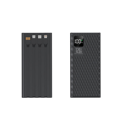 Høyytelses powerbank med integrerte hurtigladeporter og LCD-skjerm Skanto