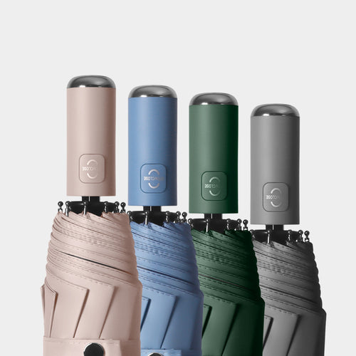 Dame Automatisk Bærbar Paraply med ergonomisk håndtak og reflekterende sikkerhet Skanto
