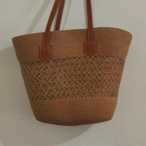 Oversized Strandveske i Flettet Materiale Skanto