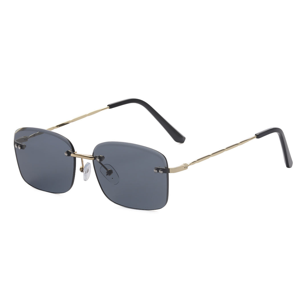 Dame kvadratisk solbrille med polariserte linser og elegant metallramme Skanto