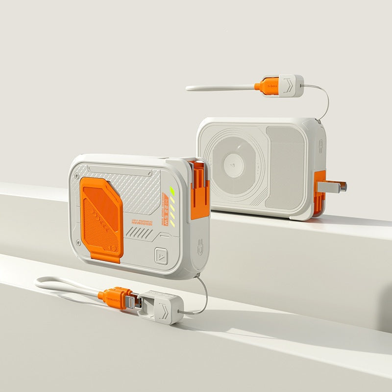 Multifunksjonell powerbank med integrert ladekabel og fremragende hurtiglading Skanto