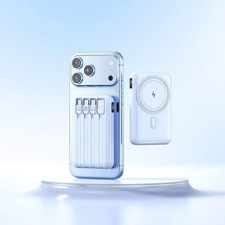 Powerbank med integrert ladekabel og stilfullt design Skanto