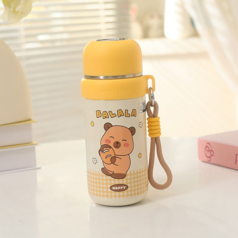 Insulated stainless steel water bottle with animal-friendly design Skanto
