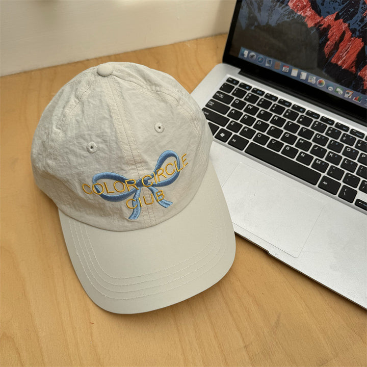 Kvinne Brodert Sløyfe-Detalj Baseball Caps Skanto