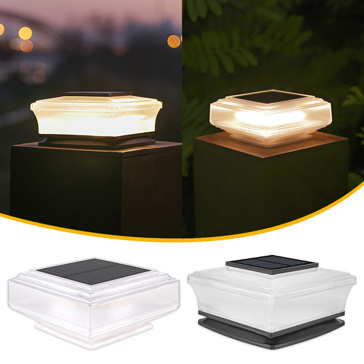 Lavprofil Solcelledrevet Firkantet Dekk- og Zaunposthattelys Med Frostet Difusor Og Integrert Solcellepanel Skanto