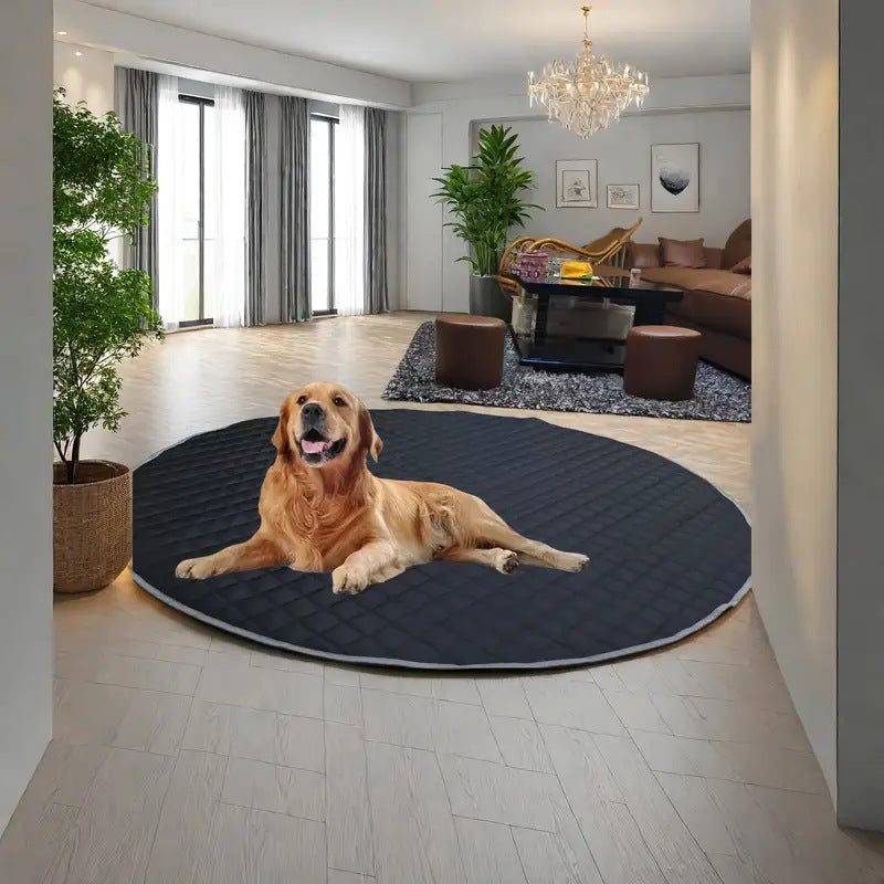 Ekstra-stor Rund Quilted Matte Hundeseng