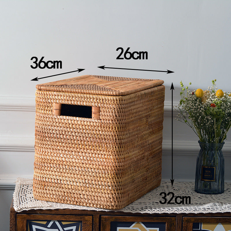 Dame rektangulær Rattan oppbevaringskurv Skanto