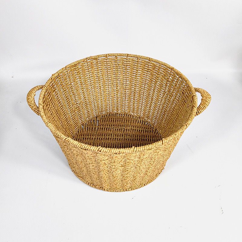 Dame Rattan kurv med lokk og trendy håndtak Skanto