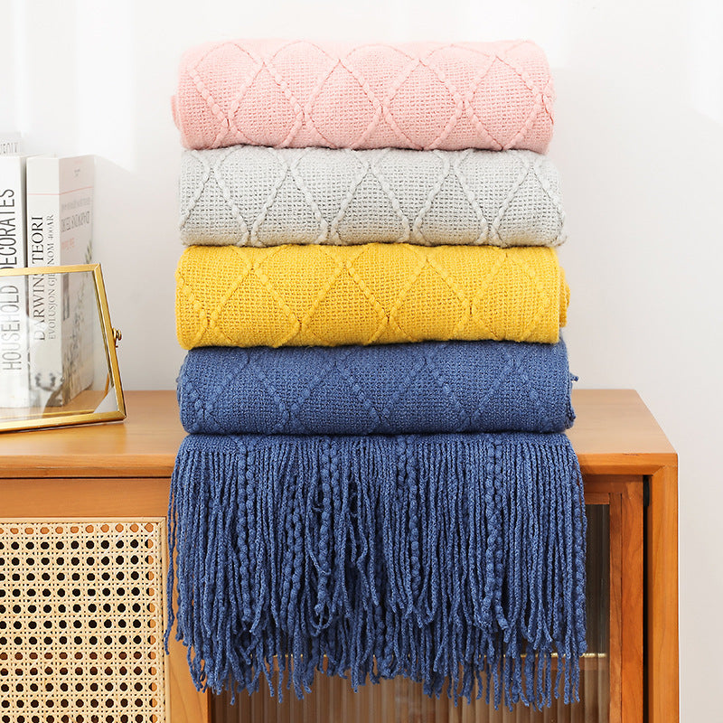Damer cozy strikket teppe Skanto