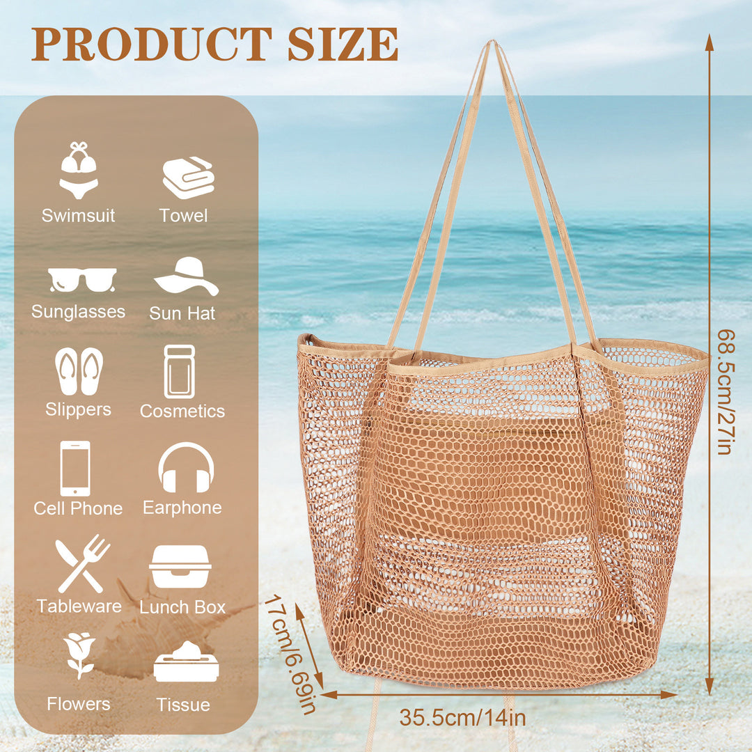 Romslig nett strandveske Skanto