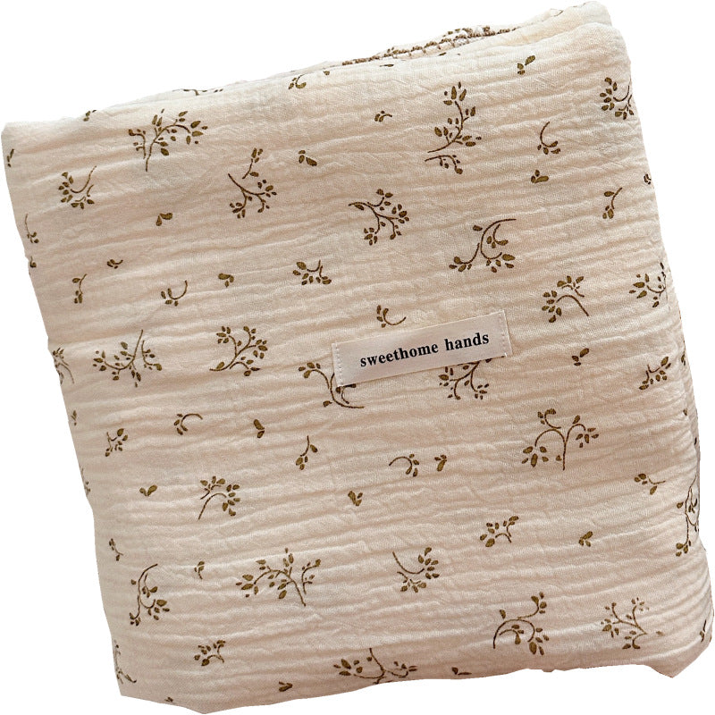 Unisex Cozy Muslin Teppet med Delikat Blomster Mønster Skanto