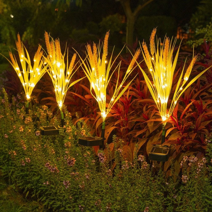 LED-belyst Realistisk Hvetegress Hage Stake Lys Dekorative Landskapsklynger Skanto