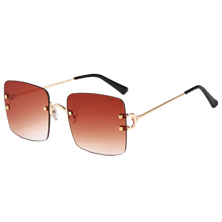 Dame kvadratisk solbrille med elegant metallramme og robuste glass Skanto