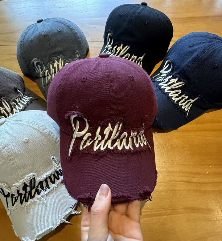 Unisex Slittet Denim Baseball Caps Skanto