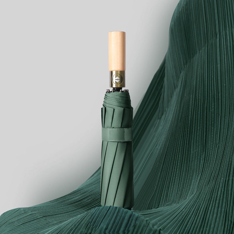 Damer elegant foldbare paraply med ergonomisk treskaft Skanto