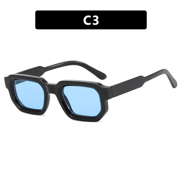 Dame geometrisk solbrille med stilleggende transparent ramme og polarisert glass Skanto