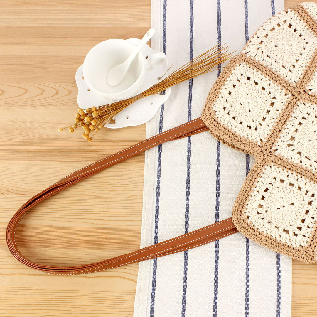 Handbag made of handmade macrame with textured pattern Skanto
