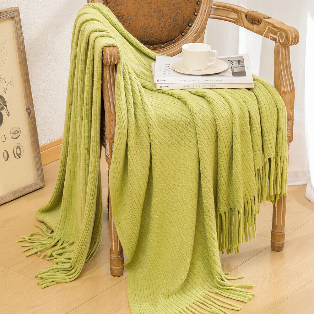 Damer cozy strikket teppe Skanto