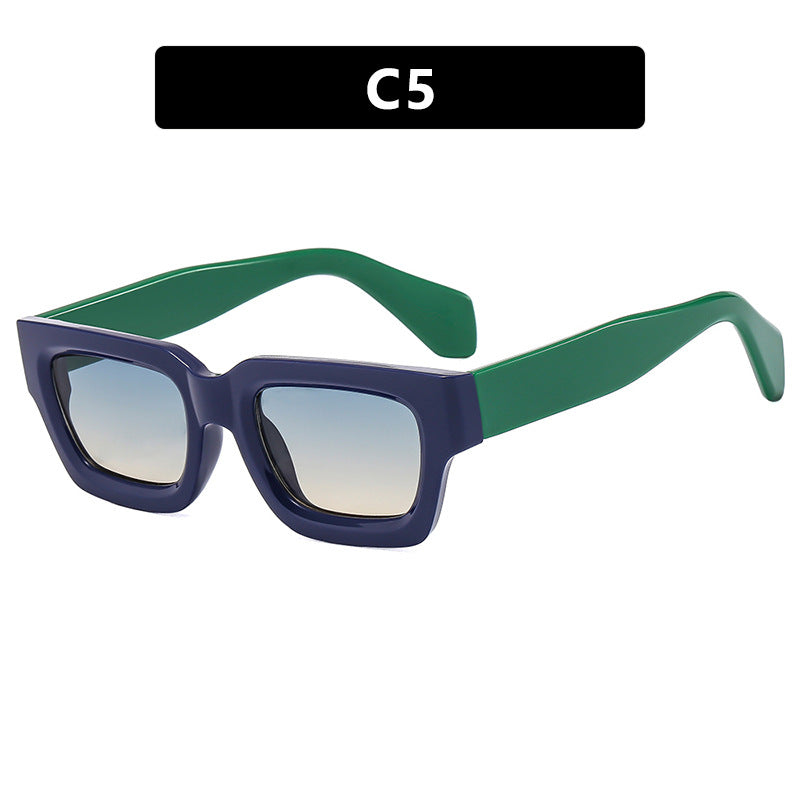 Damer moteriktig rektangulær solbrille med bred ramme og beskyttende UV-filter Skanto