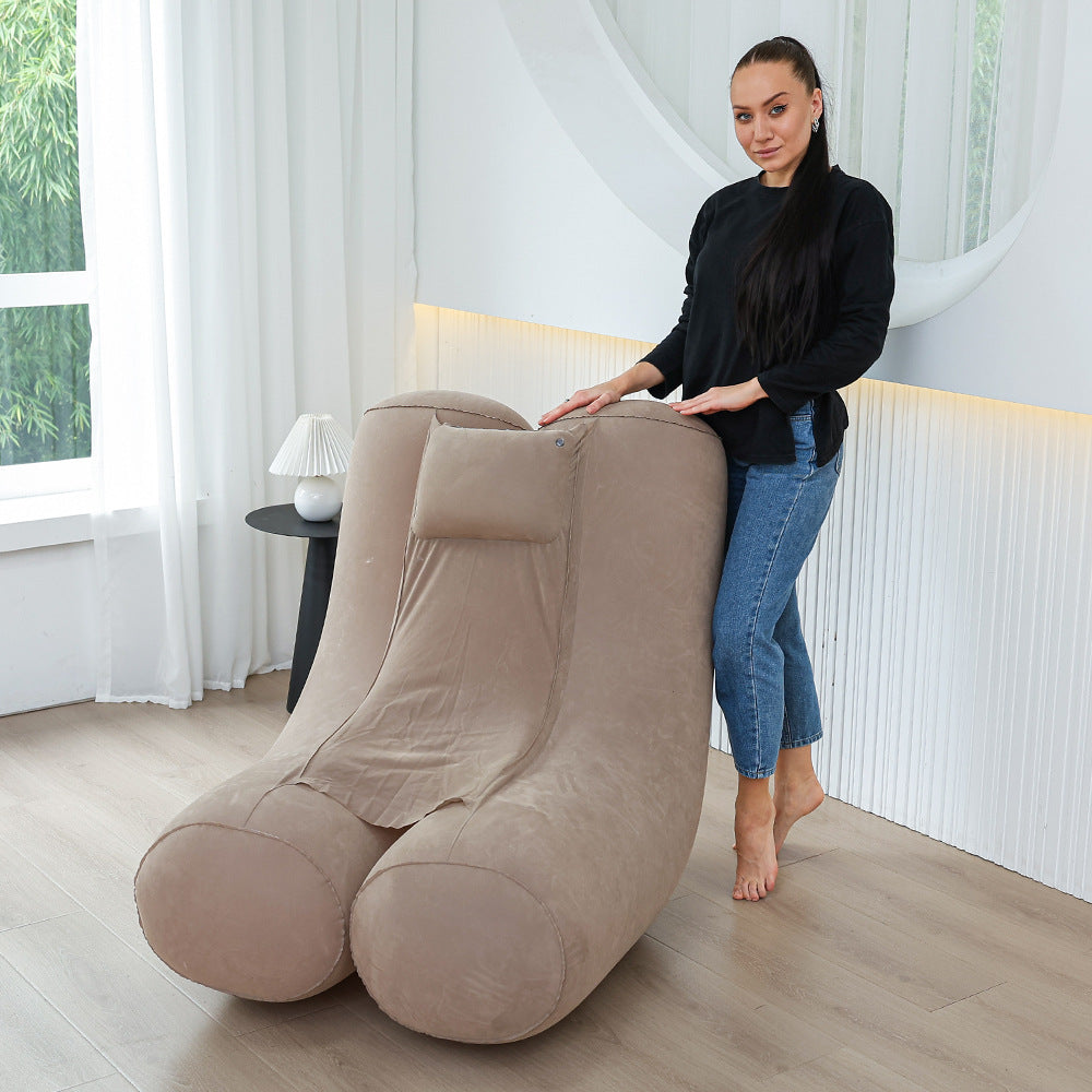 Kvinnens ergonomiske oppblåsbare avslapningsstol med hodepute Skanto