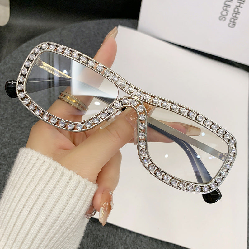 Dame Glamorøs solbrille med glitrende krystallakenter Skanto